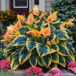 Хоста Флейм Данс купить по цене от 650р. в интернет-магазине «Посадика» с доставкой почтой в в Куртамыше и по всей России – [изображение №1].