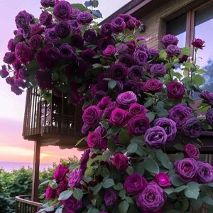 Роза Плетистая Плум Пэшн купить по цене от 610р. в интернет-магазине «Посадика» с доставкой почтой в в Куртамыше и по всей России – [изображение №1].